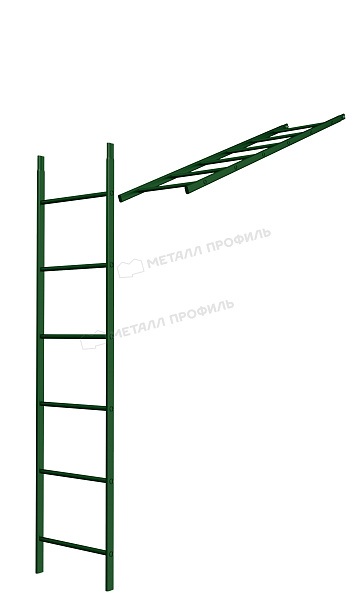 Лестница кровельная стеновая дл. 1860 мм без кронштейнов (6005) ― где приобрести в Красноярске? В Компании Металл Профиль!