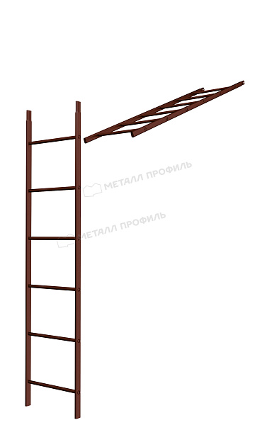 Лестница кровельная стеновая дл. 1860 мм без кронштейнов (8017) ― заказать в интернет-магазине Компании Металл Профиль по приемлемым ценам.