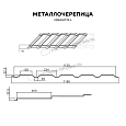 Металлочерепица МЕТАЛЛ ПРОФИЛЬ Монкатта-L NormanMP (ПЭ-01-7024-0.5)